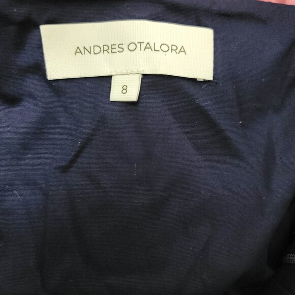 Andres Otalora Atlantico Cotton Poplin Midi Dress In Navy Print 8 - Picture 12 of 12